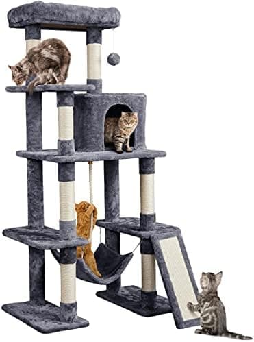 Yaheetech Large Multi-Level Cat Tree, 63 Inches Tall with Sisal-Covered Scratching Posts, Condo…