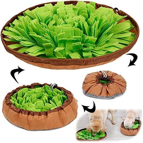 AWOOF Pet Snuffle Mat for Dogs, Interactive Feed Game for Boredom, Encourages Natural Foraging Skills for Cats Dogs Bowl Travel…
