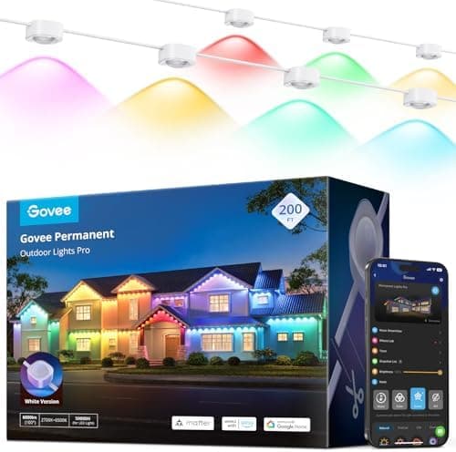 Govee Permanent Outdoor Lights Pro, 200ft with 120 RGBIC LED Lights for Daily and Accent Lighting, 75 Scene…