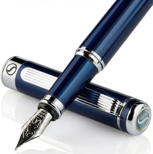 Scriveiner Midnight Blue Fountain Pen - Stunning Luxury Pen with…