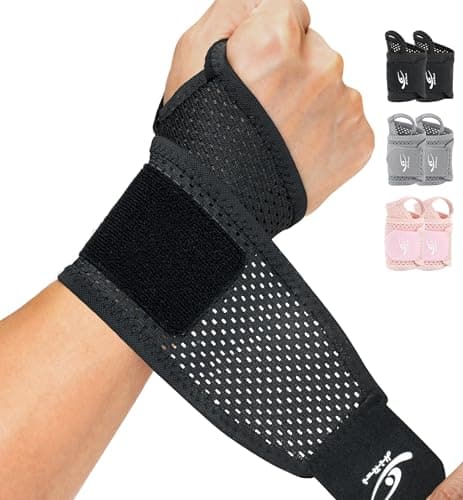 HiRui 2-Pack Ultra-Thin Mesh Wrist Wraps - Breathable, Adjustable Wrist Support for Workouts & Daily Use - Unisex Wrist Brace for…