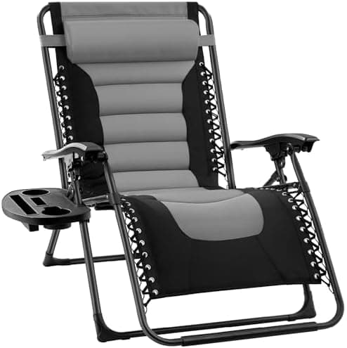 Best Choice Products Oversized Padded Zero Gravity Chair, Folding Outdoor Patio Recliner, XL Anti Gravity Lounger for Backyard…