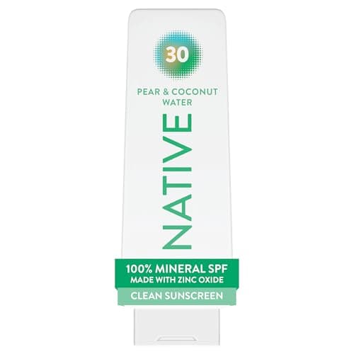 Native Mineral Sunscreen Lotion SPF 30, Pear & Coconut Water Scent, with 100% Mineral Zinc Oxide for Face & Body, Hawaii…