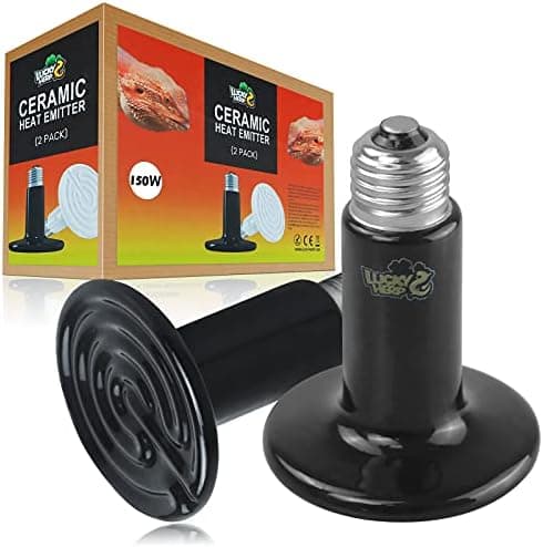 LUCKY HERP 150W Ceramic Heat Emitter, Reptile Heat Bulbs, Ceramic Heat Lamp for Reptiles…