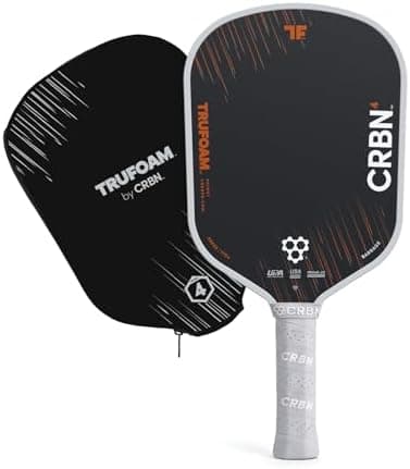 CRBN Pickleball - TruFoam Barrage - Carbon Fiber Pickleball Paddle - 100% Foam Floating Core Designed for Maximum Power, 14mm