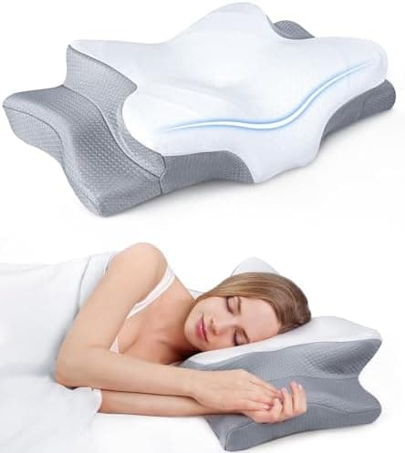 Ultra Pain Relief Cooling Pillow for Neck Support, Adjustable Cervical Pillow Cozy Sleeping, Odorless Ergonomic Contour Memory…