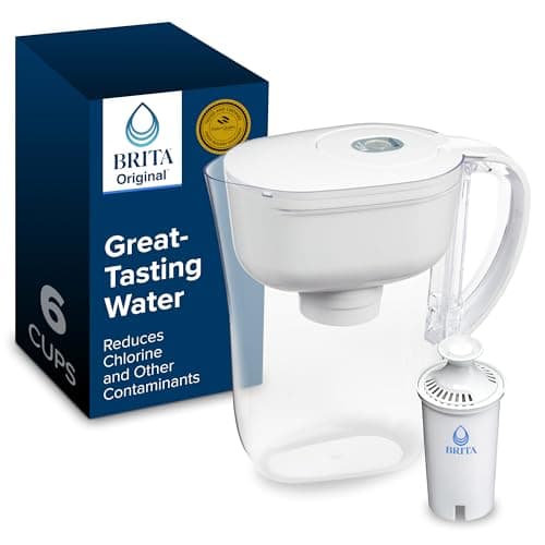 Brita Metro Small 6-Cup Water Filter Pitcher, WQA NSF/ANSI Certified, Mini-Fridge Friendly, Removes Chlorine Taste & Odor…