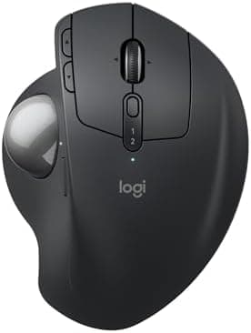 Logitech MX Ergo S Advanced Wireless Trackball Mouse, USB-C Rechargeable Wireless Ergonomic Mouse…