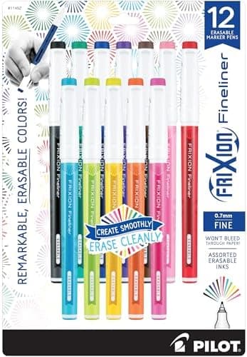 PILOT FriXion Fineliner Erasable Marker Pens, Fine Point 0.7 mm, Pack…