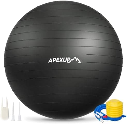 APEXUP Yoga Ball, 660 lbs Anti-Burst Exercise Ball with Pump, 5 Sizes…
