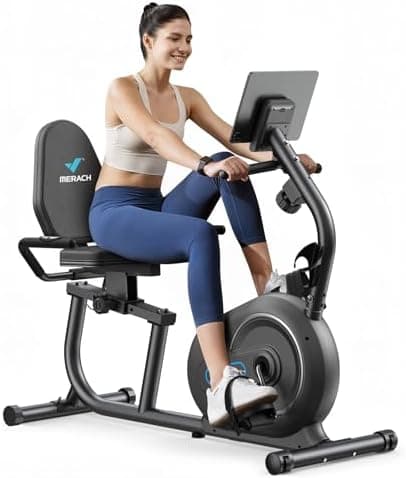 MERACH Recumbent Exercise Bikes for Home with Smart Bluetooth Equipment Exercise Bikes App,LCD,Heart Rate Handle Stationary Bikes…