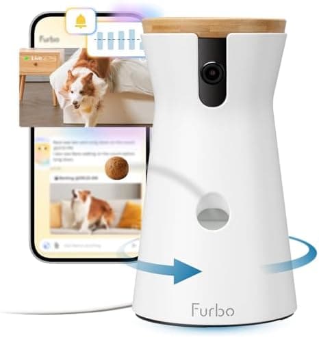 Furbo 360° Dog Camera [Subscription Required] Unlock w/Paid Plan: Home Security & Dog Safety Alerts, Rotating Pet Treat Toss…
