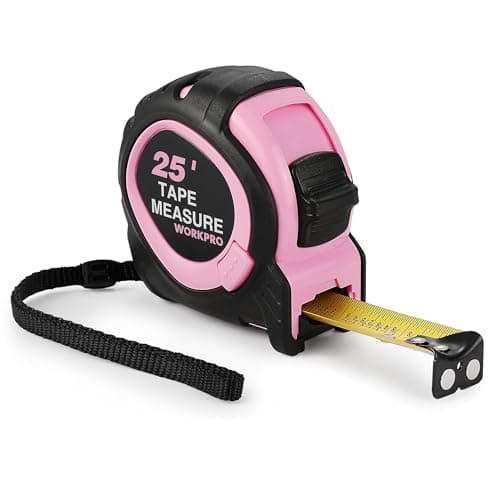 WORKPRO 25-FT Tape Measure with Fractions, 3 Brakes Retractable…