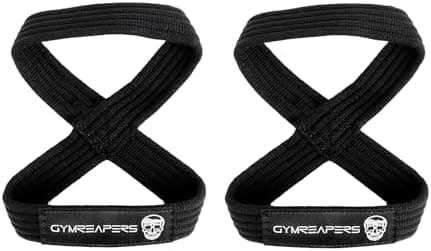 Gymreapers Figure 8 Lifting Straps For Deadlift, Powerlifting, Strongman, & Cross Training Strong Weightlifting Wrist Straps For…
