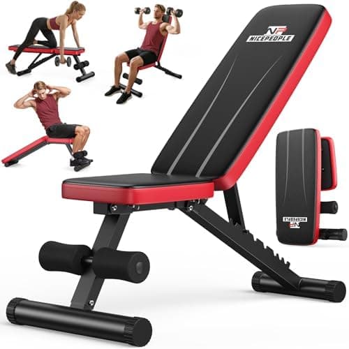 NICEPEOPLE Adjustable Weight Bench for Home Gym, 660LBS Capacity Workout Bench with 8 Backrests for Chest Shoulders Arms, Compact…