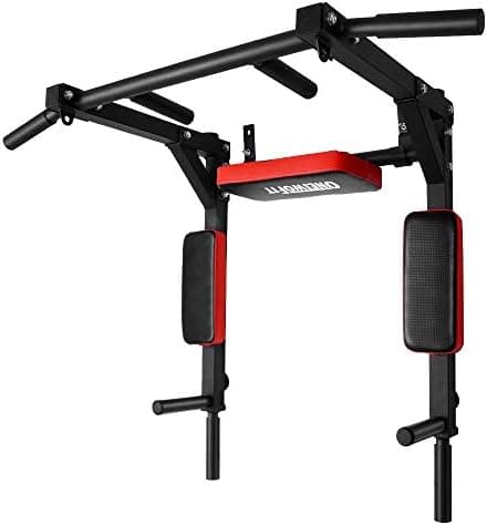OneTwoFit Multifunctional Wall Mounted Pull Up Bar Chin Up bar Dip Station for Indoor Home Gym Workout, Power Tower Set Training…