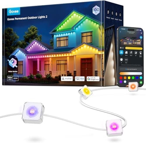 Govee Permanent Outdoor Lights 2, 100ft RGBIC Outdoor Lights with 16 Million Colors and 100 Scene…