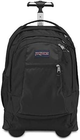 JanSport Driver 8 Rolling Backpack - Wheeled Travel Bag with 15-Inch Laptop Sleeve, One Size, Black