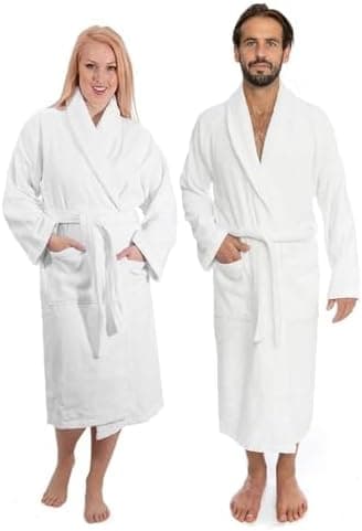 Classic Turkish Towels CTT - Luxury 100% Turkish Cotton Terry Cloth Bath Robe for Women & Men, 400 GSM Soft & Plush Long Robe…