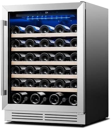 Yeego Wine Fridge Cooler - 24 Inch Wine Fridge Hold 52 Bottles, 40-65°F Wine Refrigerator Glass Door, Built in, Freestanding…