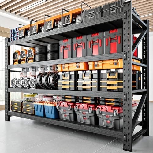 RAVIGIN 5000LBS Storage Shelves,71" W Garage Shelving Heavy Duty Metal Adjustable Garage Shelves, Shelving Units Industrial…