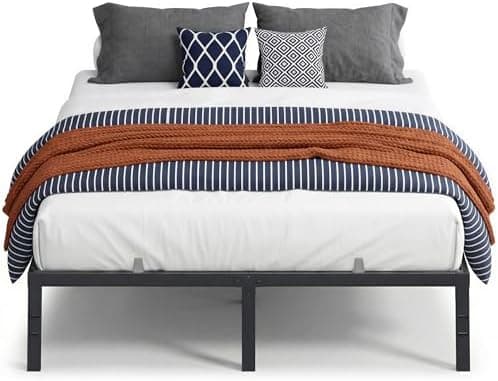 VASAGLE Queen Metal Bed Frame 14 Inches Tall, 1100 lb Weight Capacity, No Box Spring Needed, with Under-Bed Storage, Easy Setup…