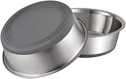PEGGY11 Nonslip Stainless Steel Dog Bowls, 3.8 US Cup, 2 Count