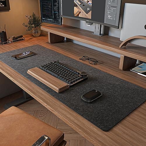 Felt Desk Mat | Computer Mat for Desk(36x12Inches) | Large Felt Mouse Pad and Keyboard Mat | Desk Protector…