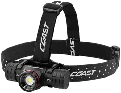 Coast XPH34R 2700 Lumen USB-C Rechargeable-Dual Power LED Headlamp with Pure Beam Twist Focus and…