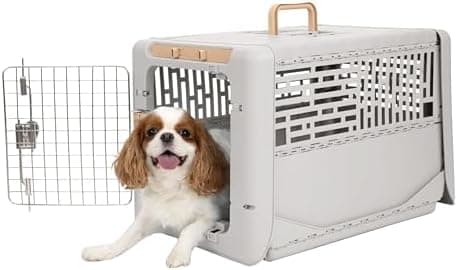 SportPet Designs Collapsible Small Pet Travel Carrier (Tan), Hard-Sided Kennel for Small Dogs, Puppies, Cats, Kittens, Animals up…