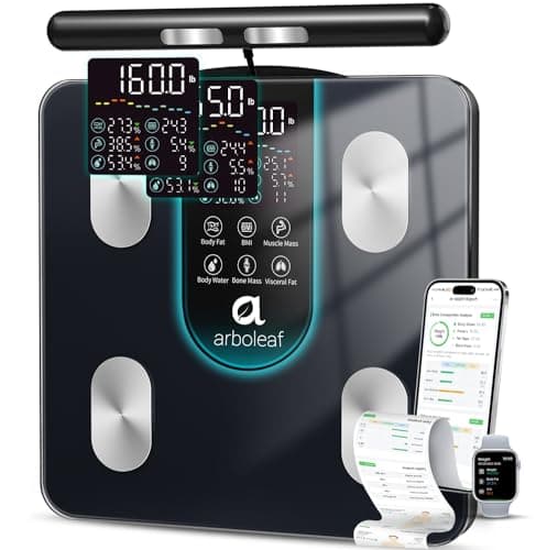 Arboleaf Smart Scale for Body Weight, 8-Electrode Dual-Frequency BIA Digital Bathroom Scale, 7-in-1 Display…