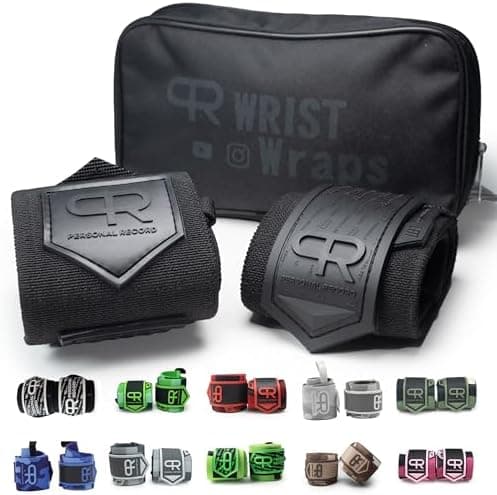 PR Personal Record Heavy Duty Premium Wrist Wraps, More Elasticity, Reinforced Stitching, Extra Wide Strap, Strong Thumb Loop…