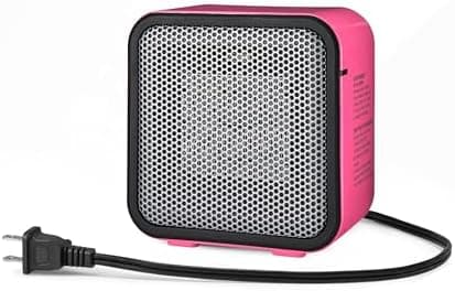 Amazon Basics Ceramic Space Heater, Portable Mini Heater for Office Desk, Indoor Use, 500W, With Tip-Over…