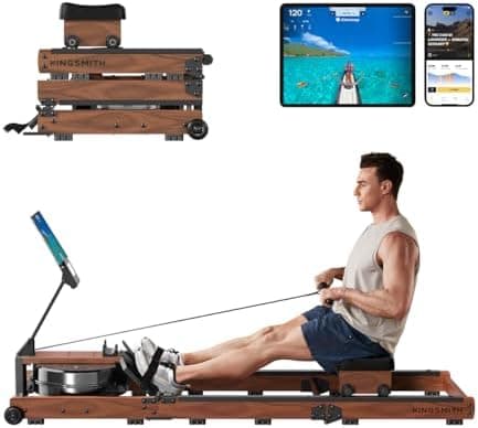 KINGSMITH Rowing Machines for Home Foldable, Compact Row Machine, 400LB & 350LB Weight Capacity, Folding Rower Machine with…