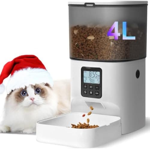 ANDOLL HOME Automatic Cat Feeder, 4L Cat Food Dispenser with 10s Voice Recorder, Pet Feeder up to 8 Meals per Day, Timed Dog…