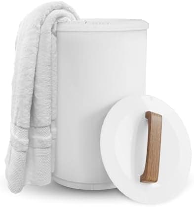 SAMEAT Heated Towel Warmers for Bathroom - Large Towel Warmer Bucket, Wood Handle, Auto Shut Off, Fits Up to…