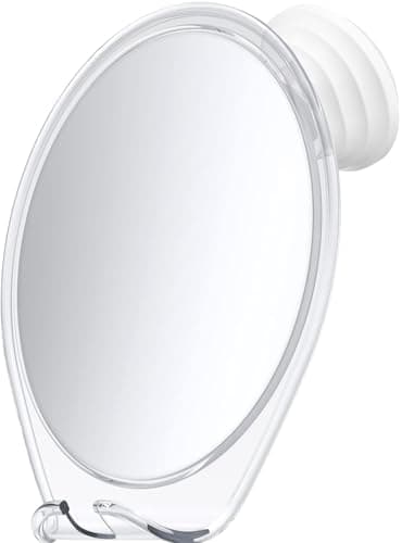 HONEYBULL Fogless Shower Mirror with Suction Mount & Swivel – Anti-Fog Acrylic Bathroom Mirror for Shaving – Built-in Razor…