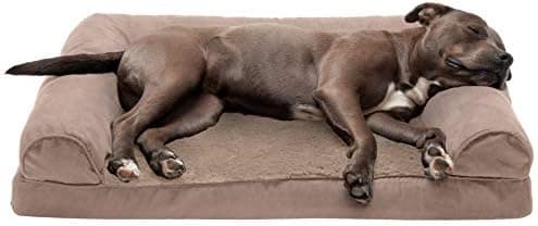 Furhaven Orthopedic Dog Bed for Large/Medium Dogs w/ Removable Bolsters & Washable Cover, For Dogs Up to 55 lbs - Plush & Suede…