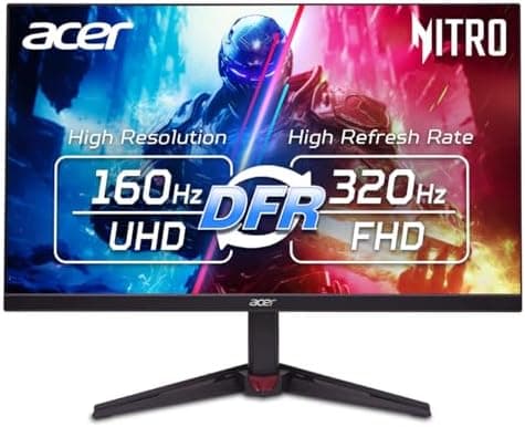 acer Nitro 27” 4K UHD 3840 x 2160 Gaming IPS Monitor | AMD FreeSync Premium | Up to 160Hz Refresh Rate with DFR to FHD 320Hz| Up…