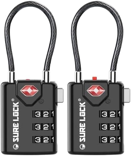 SURE LOCK SURE LOCK TSA Approved Luggage Locks with Open Alert…