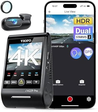 VIOFO A229 Pro 4K HDR Dash Cam, Dual STARVIS 2 IMX678 IMX675, 4K+2K…