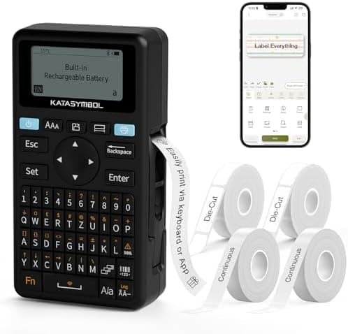 SUPVAN E11 Bluetooth Label Maker Machine with 4 Tapes, Support…
