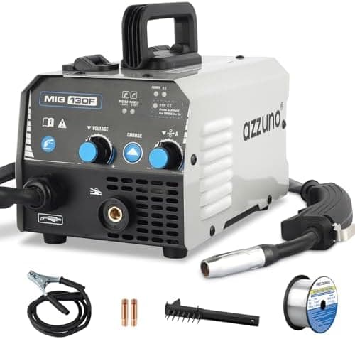 AZZUNO MIG Welder,Flux Core Welder Machine 110V 130Amp, Gasless MIG Welding Machine IGBT Inverter Welder Portable Wire Feed…