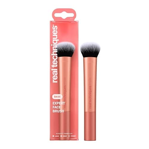 Real Techniques Expert Face Professional Foundation Makeup Brush for Even Streak Free Application, Dense Bristles For Buffing…