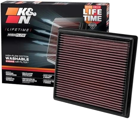 K&N High-Flow Original Lifetime Engine Air Filter: Increase Power: Premium, Washable: Compatible with 2010-2026…