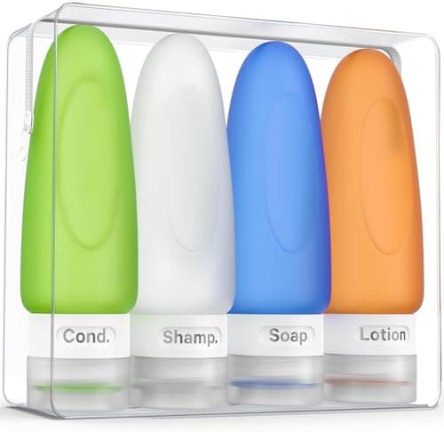 Dot&Dot Leak Proof Travel Bottles - Tubes for Liquid TSA Approved 3oz Silicone Toiletries Travel Shampoo & Conditioner Containers…
