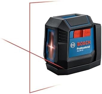 BOSCH GLL50-20 50 Ft Self-Leveling Cross-Line Laser, Includes Integrated Magnetic Mount & 2 AA Batteries