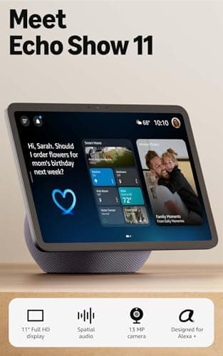 Amazon Echo Show 11 (newest model), Vibrant Full-HD 11" display with more viewing area and spatial audio…