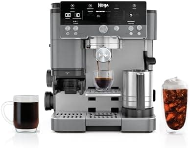 Ninja Luxe Café Premier 3-in-1 Espresso Machine, Drip Coffee, & Rapid Cold Brew | Built-in Coffee Grinder, Hands-Free Milk…