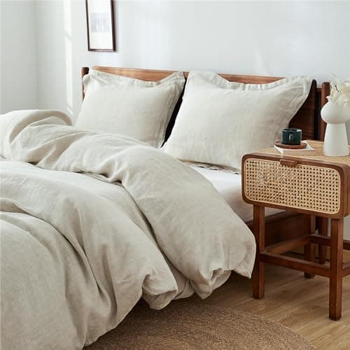 Simple&Opulence 100% Linen Duvet Cover Set 3pcs Basic Style Natural…